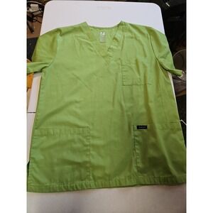 Dagacci Unisex Scrub Top Lime Green Size M Medium Pockets V-neckline